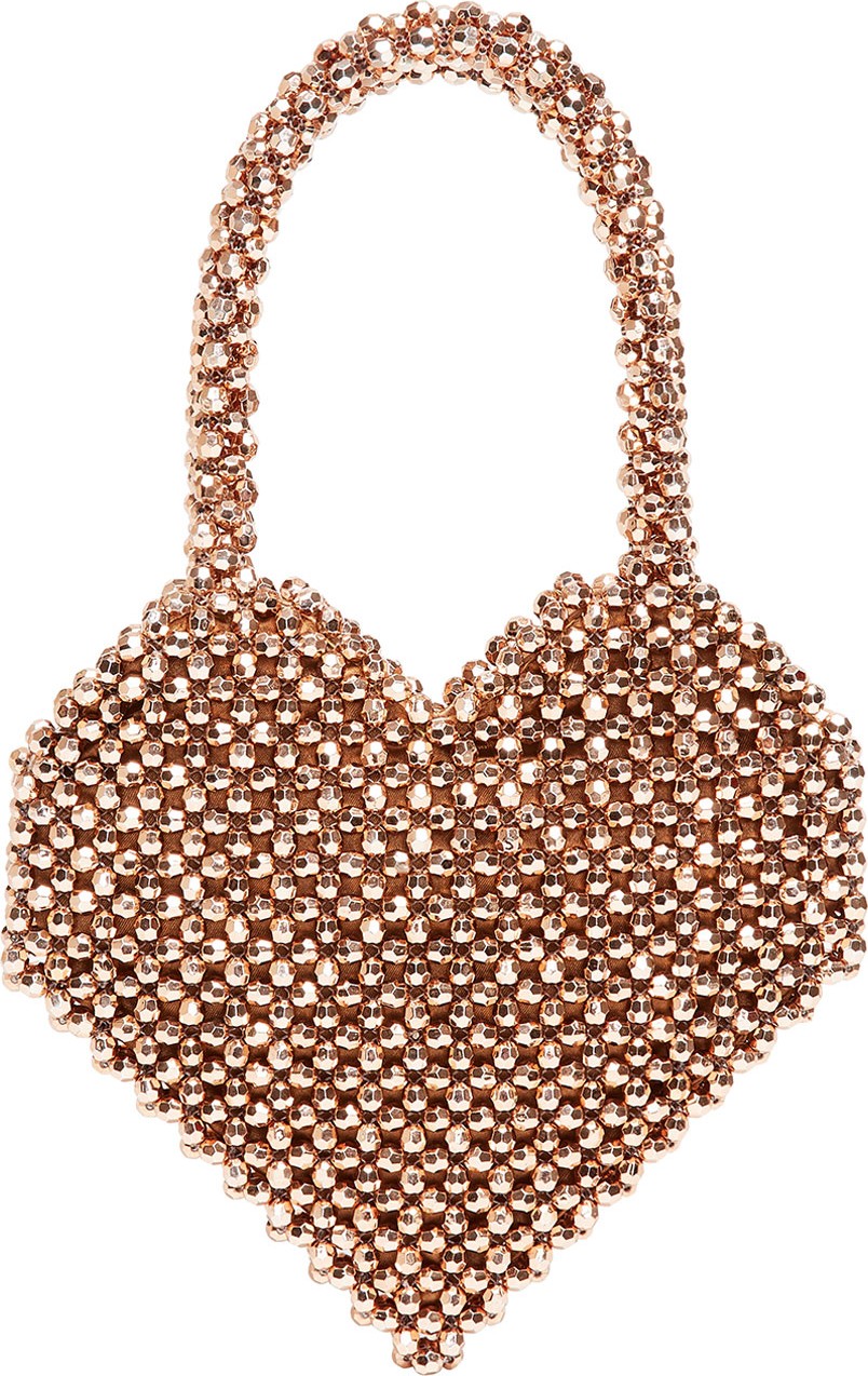 Loeffler Randall Maria Beaded Heart-Shape Top-Handle Bag