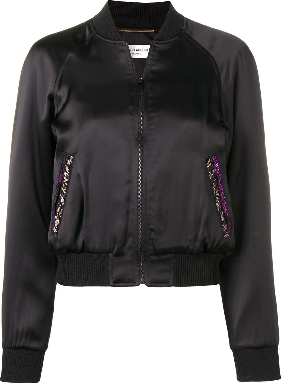 Saint Laurent zipped bomber jacket