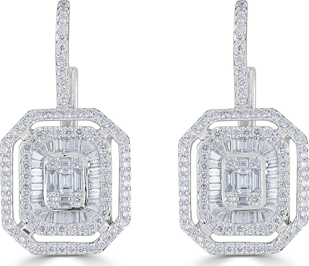 ZYDO 18k Mosaic Mixed-Cut Drop Earrings. 1.99tcw