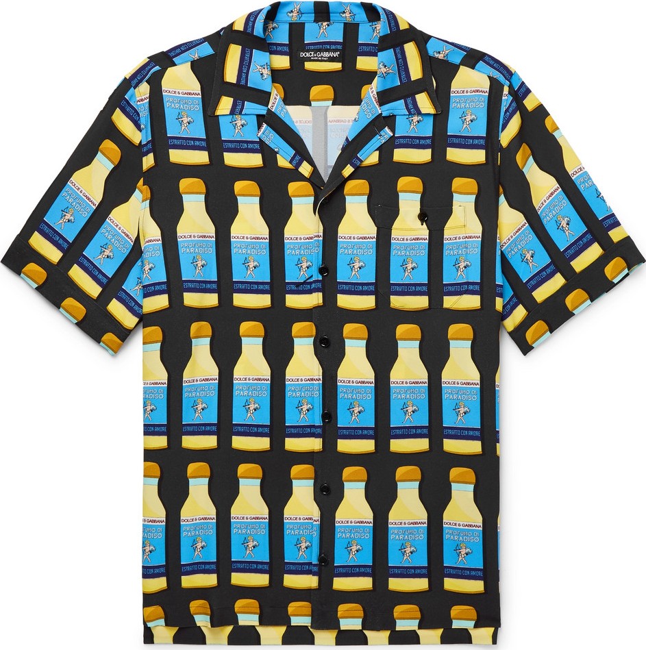 Dolce & Gabbana Camp-Collar Printed Woven Shirt