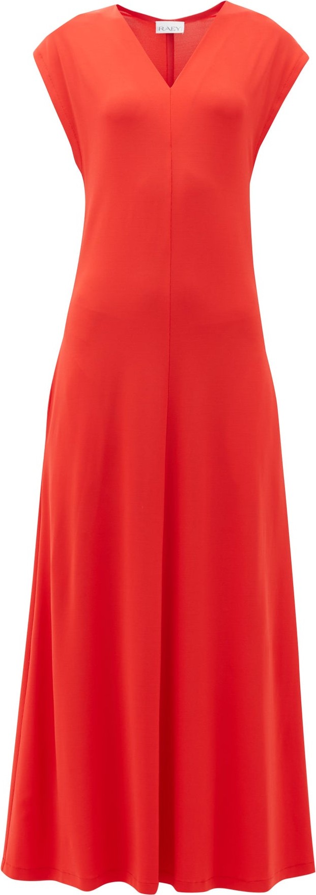 Raey V-neck cap-sleeve crepe-jersey dress