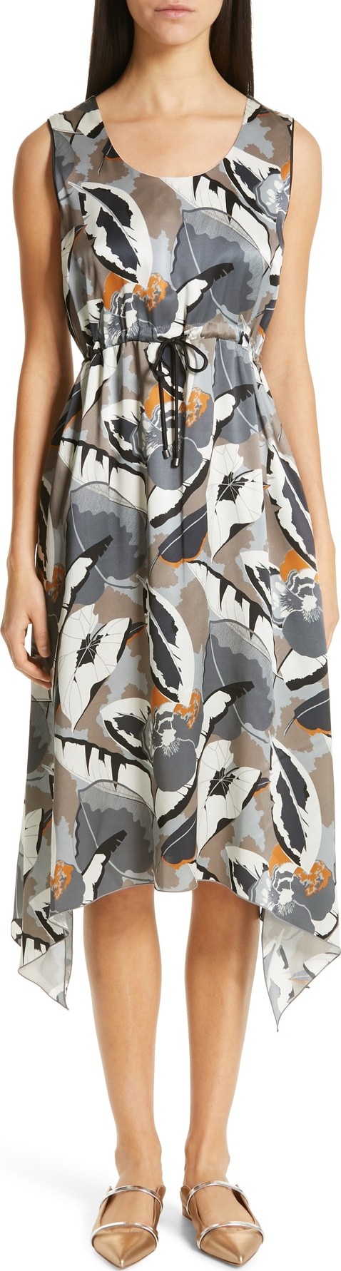 Fabiana Filippi Print Satin Midi Dress