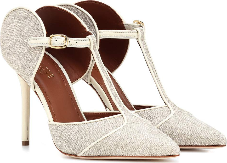 Malone Souliers Imogen leather and canvas pumps