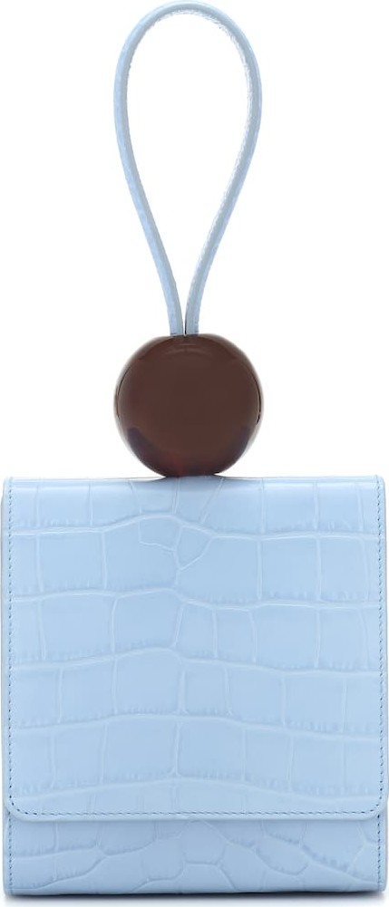 By Far Ball croc-effect leather clutch