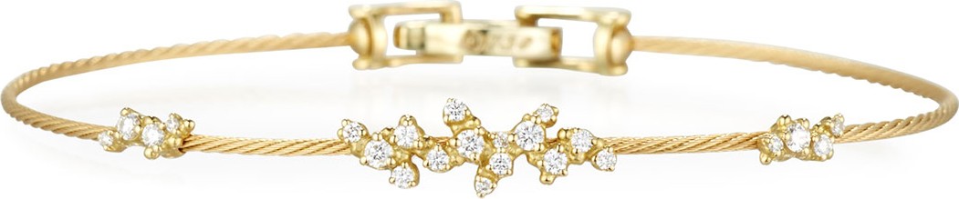 Paul Morelli Diamond Confetti Single Wire Bracelet, Yellow Gold