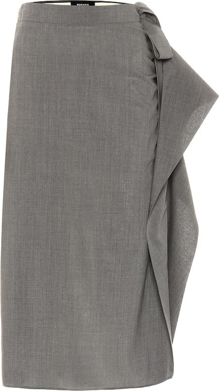 ROCHAS Stretch wool midi skirt
