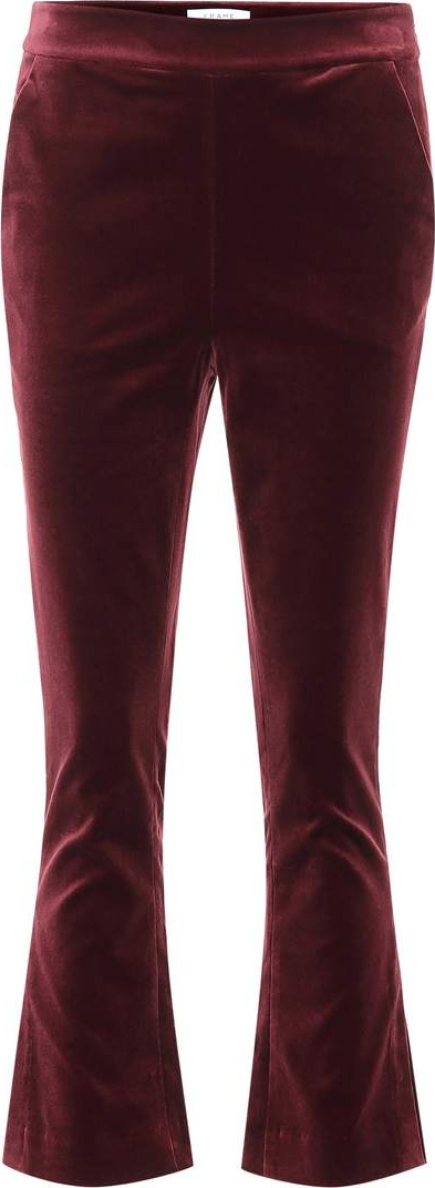 FRAME DENIM Slit cropped velvet pants