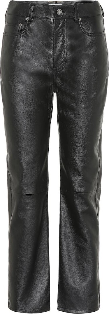 Saint Laurent High-rise leather straight pants