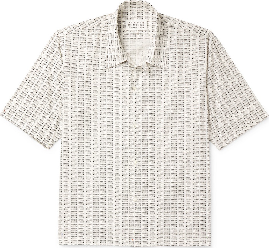 Maison Margiela Camp-Collar Printed Cotton Shirt