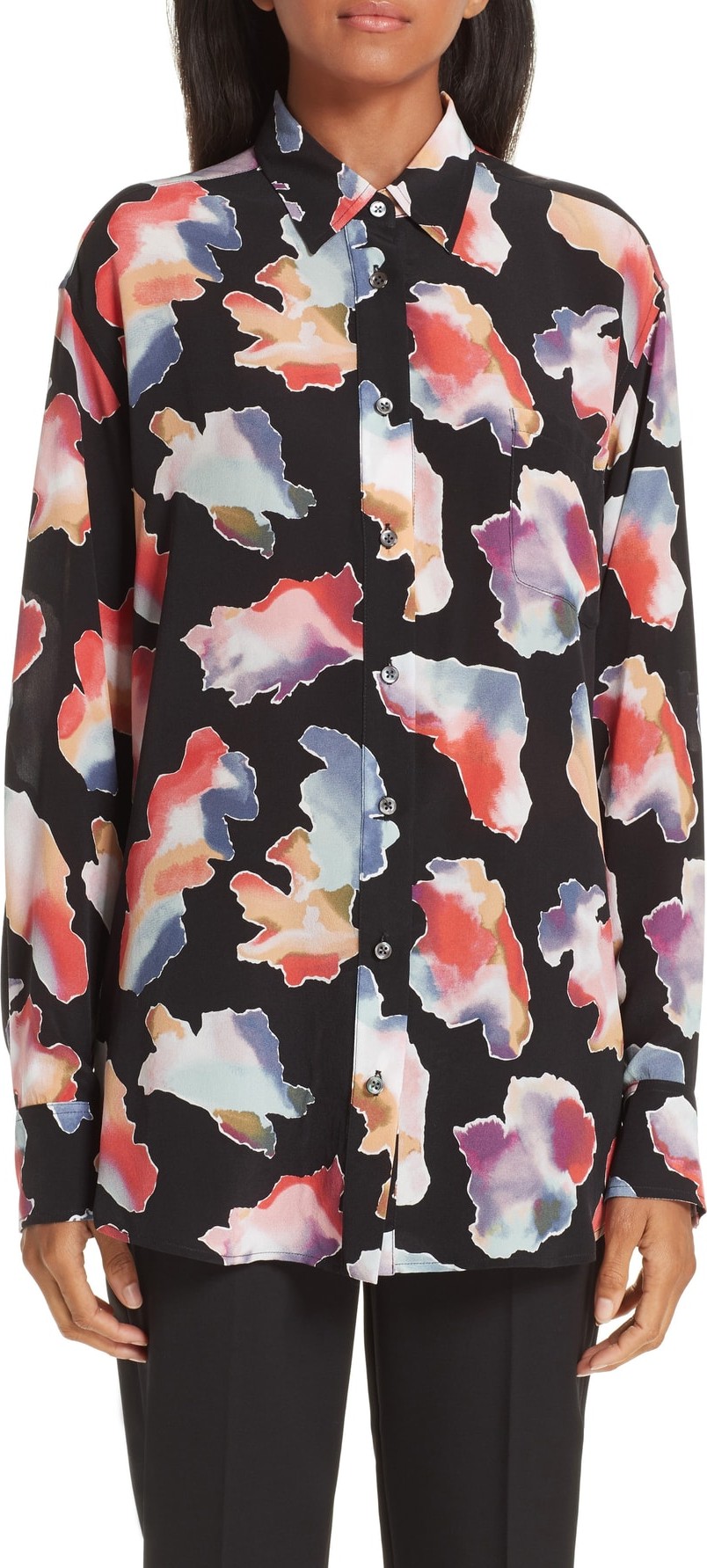 Sies Marjan Sander Tie Dye Print Silk Shirt