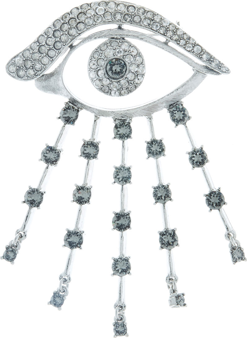 Oscar De La Renta Crystal Eye Brooch