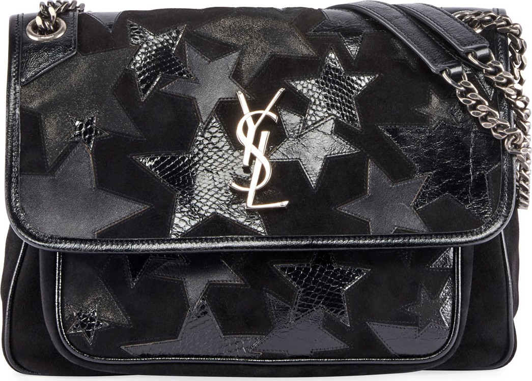 Saint Laurent Niki Medium YSL Monogram Stars Flap Shoulder Bag
