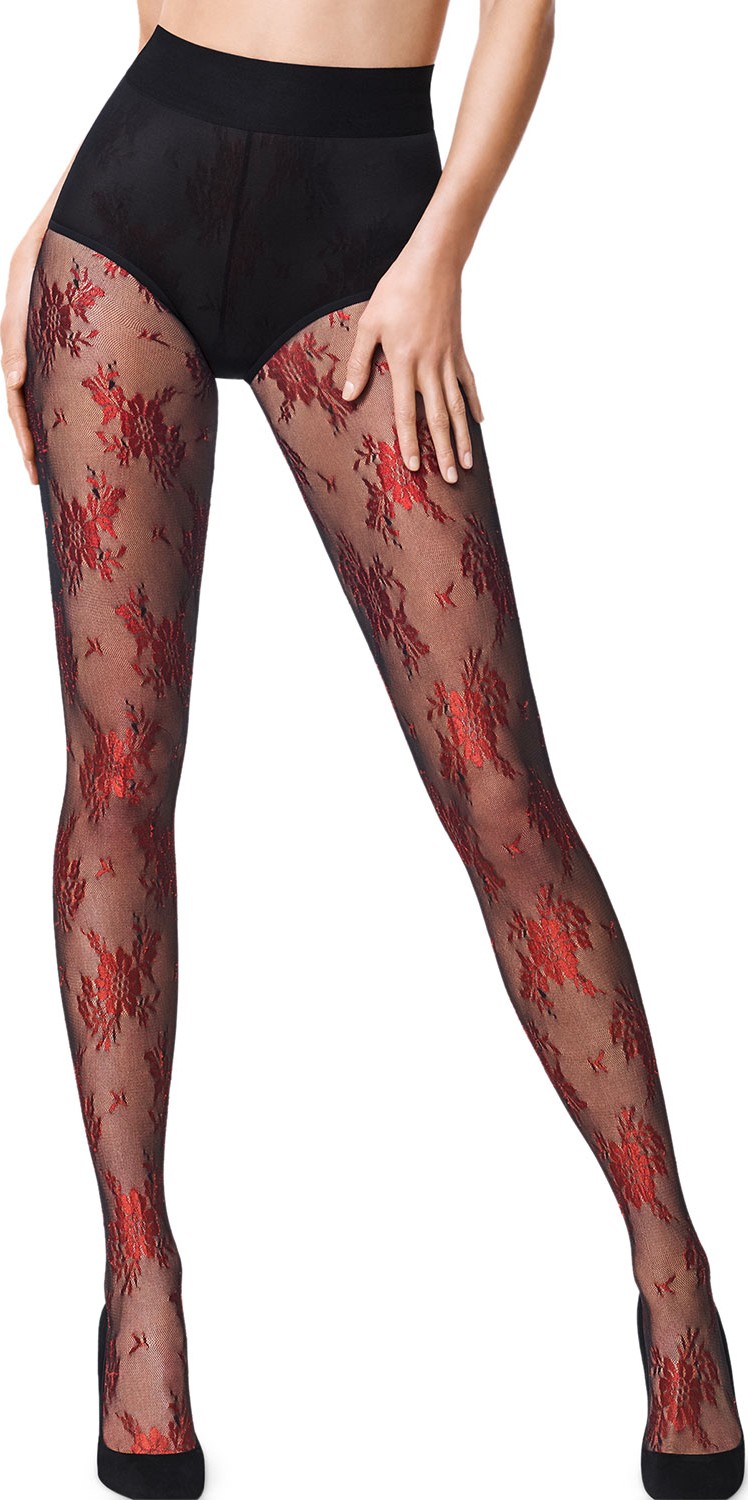 Wolford Lea Metallic Floral-Pattern Tights