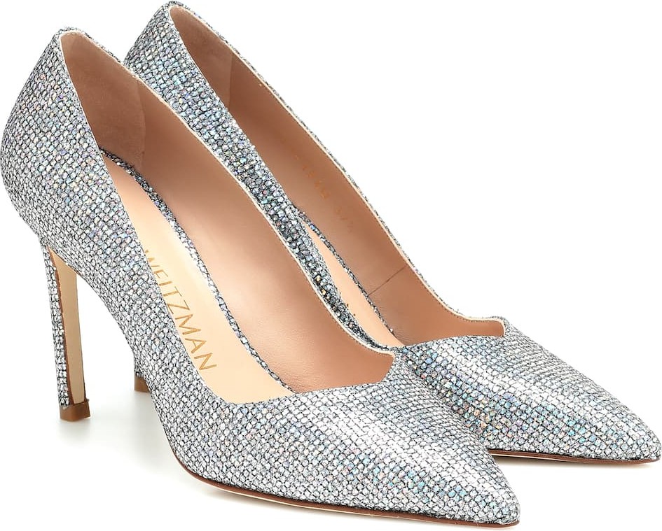 Stuart Weitzman Anny embellished leather pumps