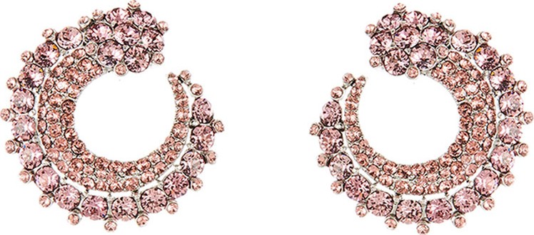 Oscar De La Renta Crystal Curved Earrings