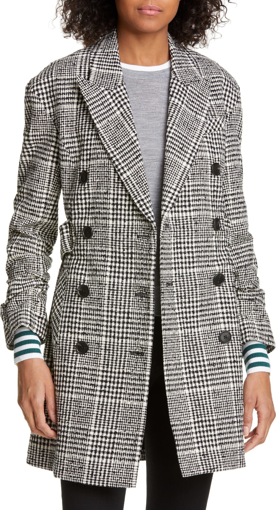 Veronica Beard Augusta Check Cotton Blend Coat