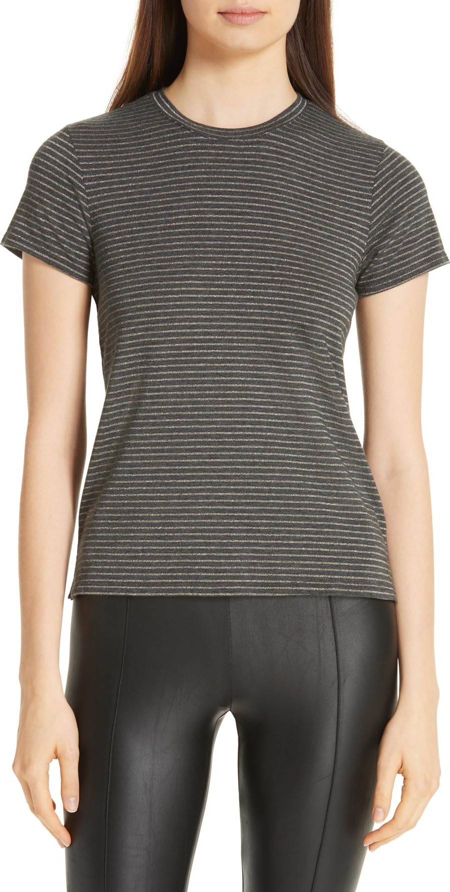 ATM Anthony Thomas Melillo Metallic Stripe Tee