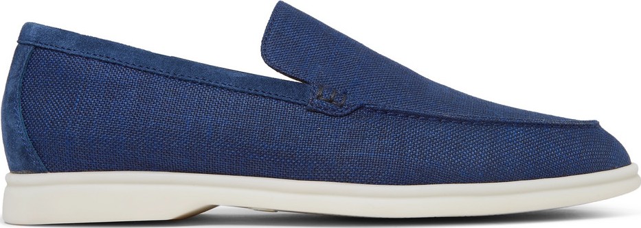 Loro Piana Summer Walk Suede-Trimmed Linen Loafers