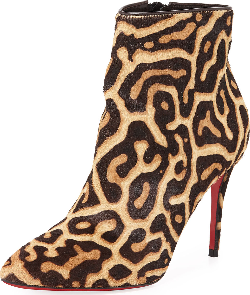 Christian Louboutin Eloise Leopard Red Sole Booties