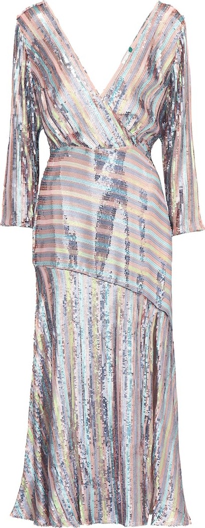 RIXO LONDON Tyra sequined wrap dress