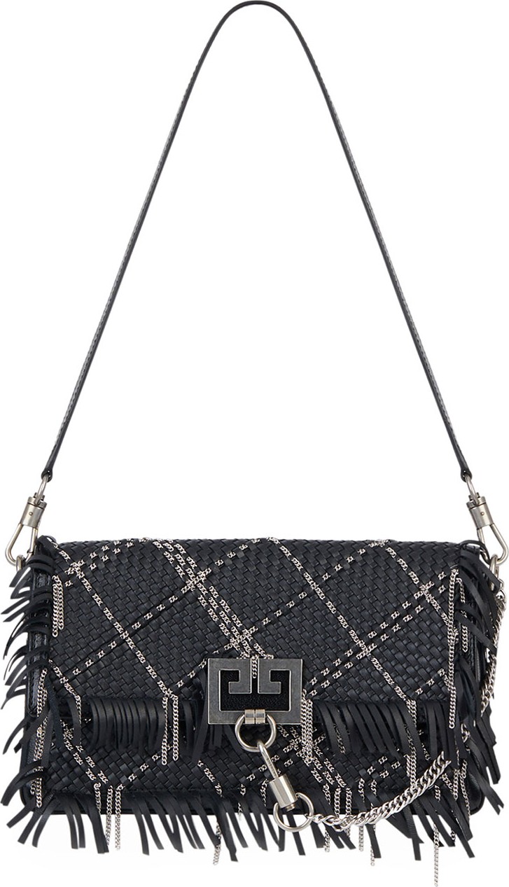 Givenchy Charm Small Woven Leather Shoulder Bag