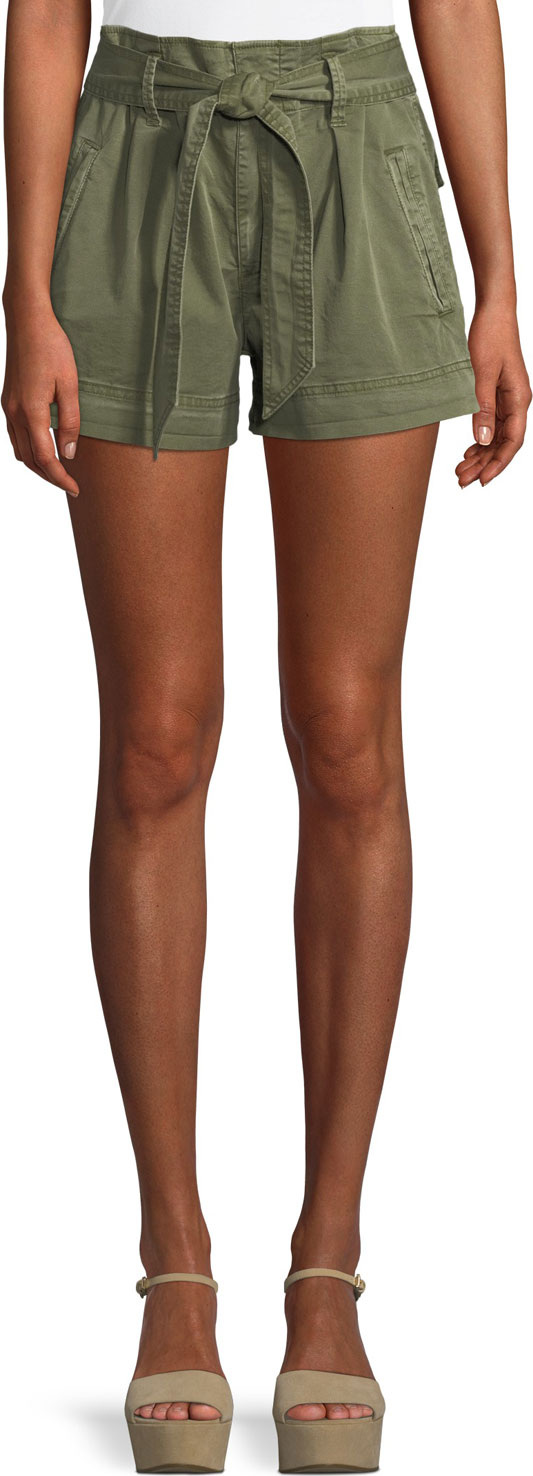 Ella Moss High-Waist Belted Paperbag Shorts