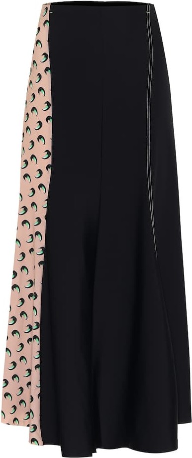 Marine Serre Printed stretch-jersey midi skirt