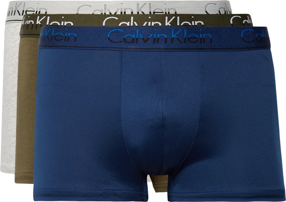 Calvin Klein Underwear Three-Pack Stretch-Cotton, Stretch-Modal and Cotton-Blend and Microfibre Boxer Briefs