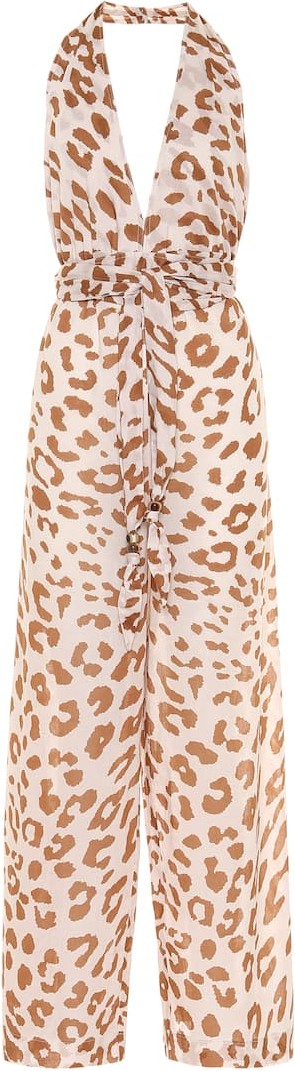 Nanushka Alayna animal-print cotton jumpsuit
