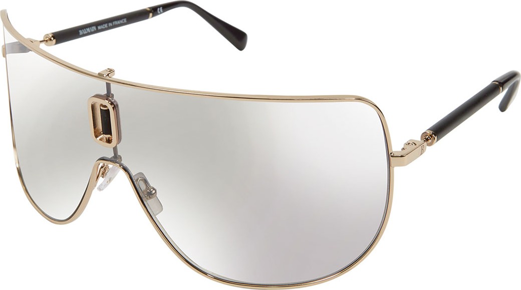 Balmain Metal Cutout Shield Sunglasses