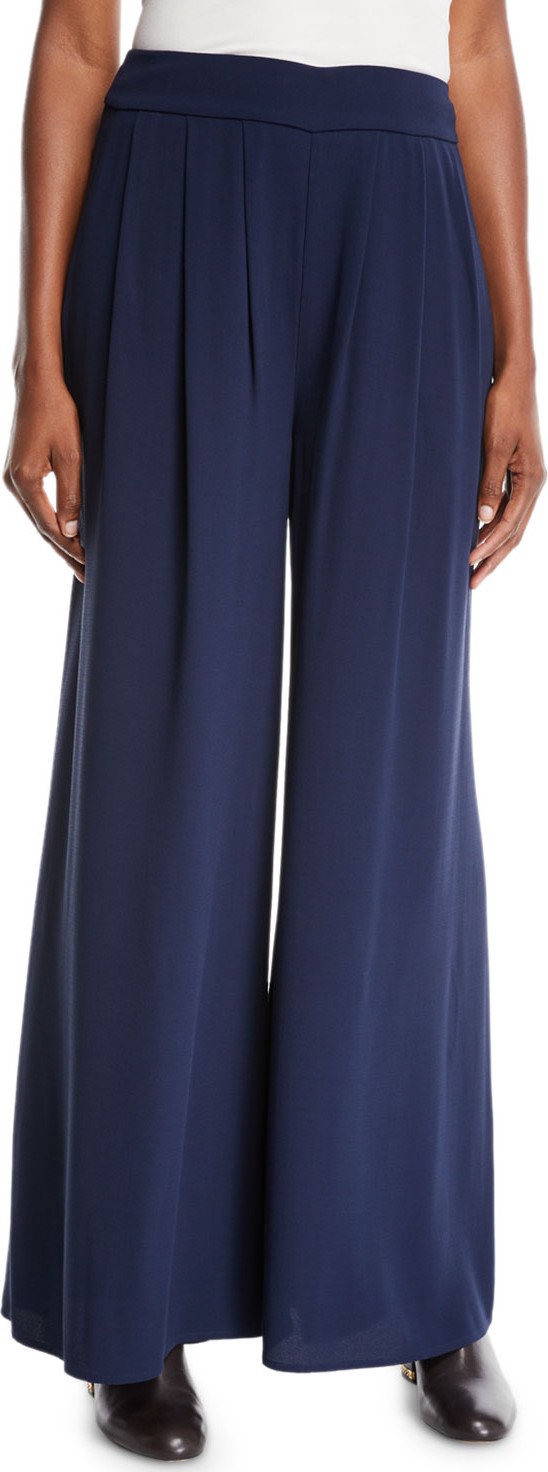 Eileen Fisher Silk Georgette Wide-Leg Pants