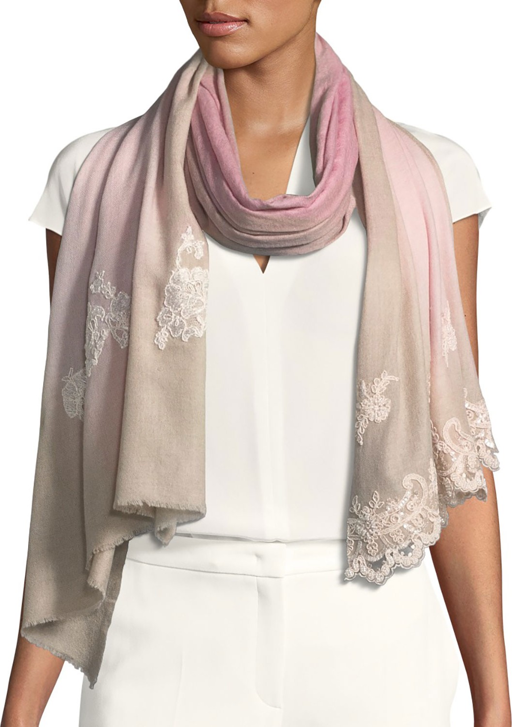Bindya Wool-Silk Lace Scarf