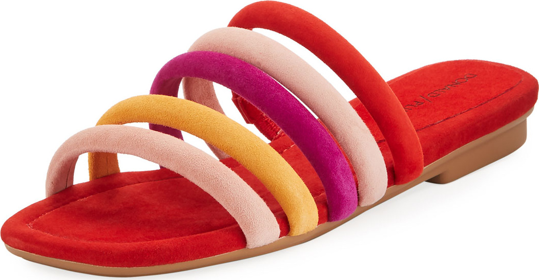 Donald J Pliner Kip Flat Banded Suede Slide Sandal