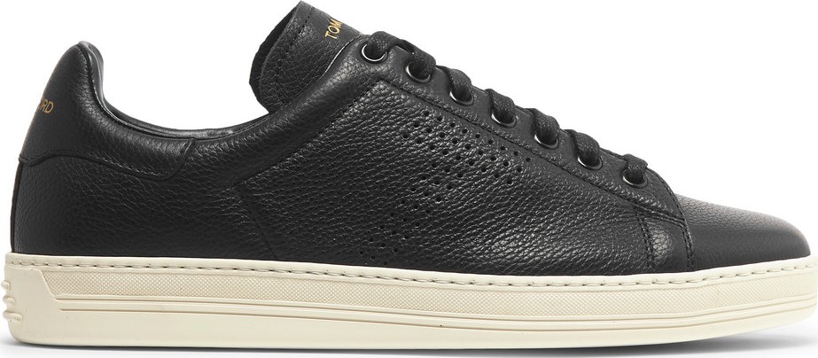TOM FORD Warwick Perforated Full-Grain Leather Sneakers