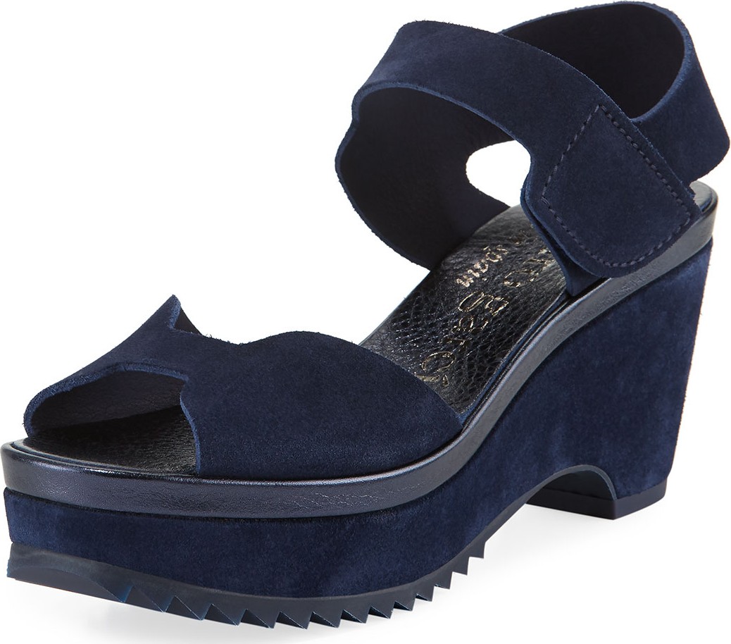 Pedro Garcia Fah Suede  Wedge Sandals