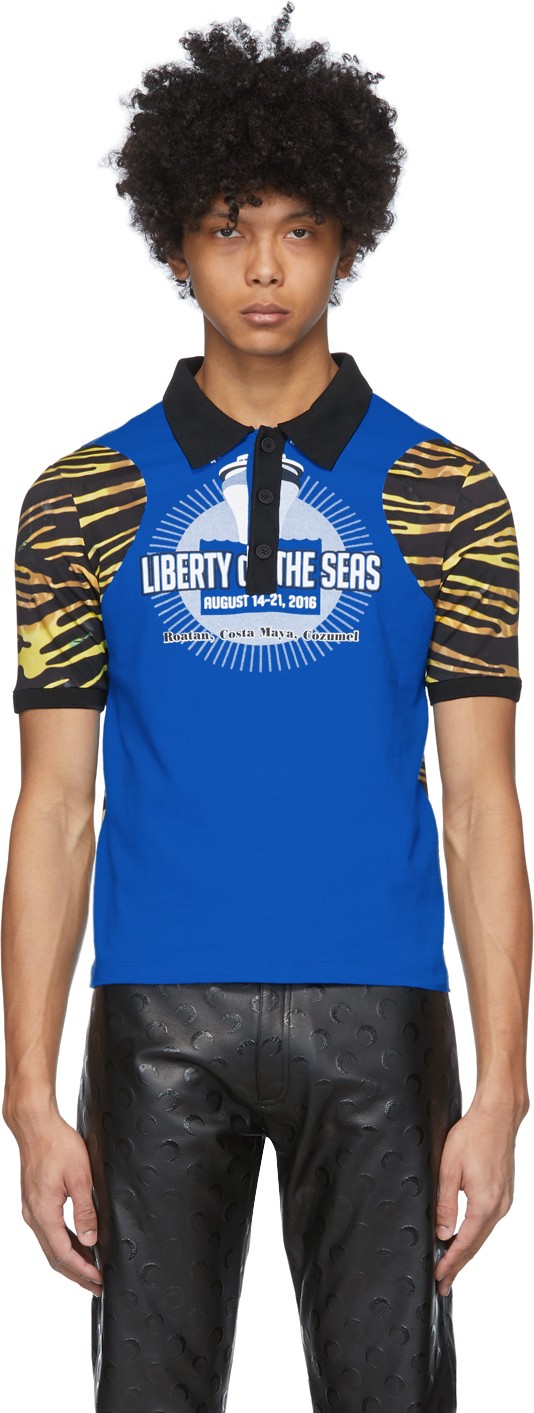 Marine Serre Blue Regenerated Polo