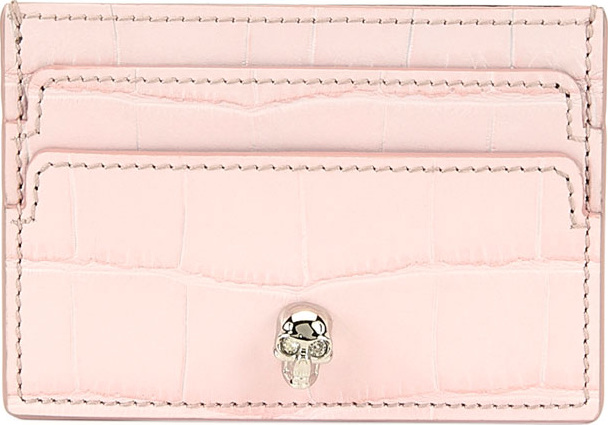 Alexander McQueen Silky Embossed Calf Skull Card Holder