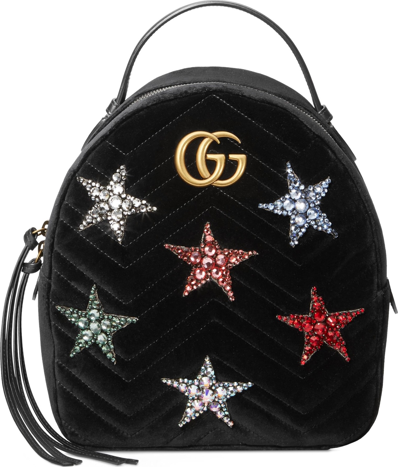 Gucci Marmont 2.0 Crystal Stars Velvet Backpack