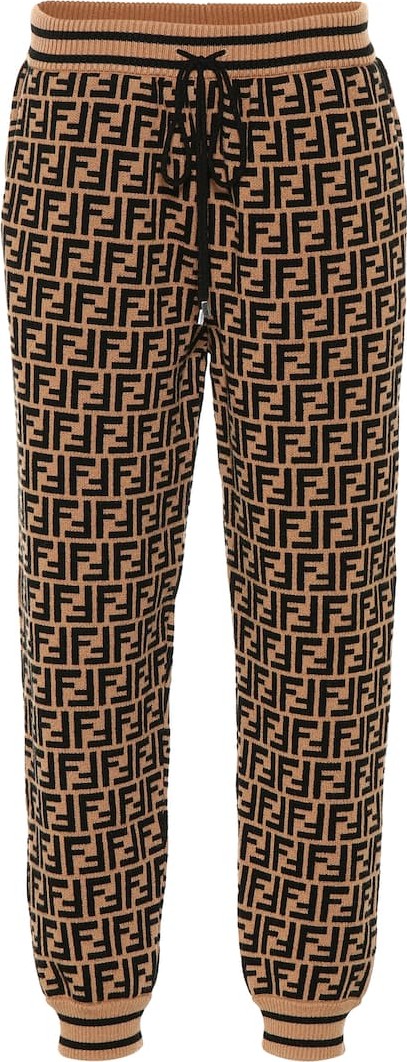 Fendi Intarsia cashmere trackpants
