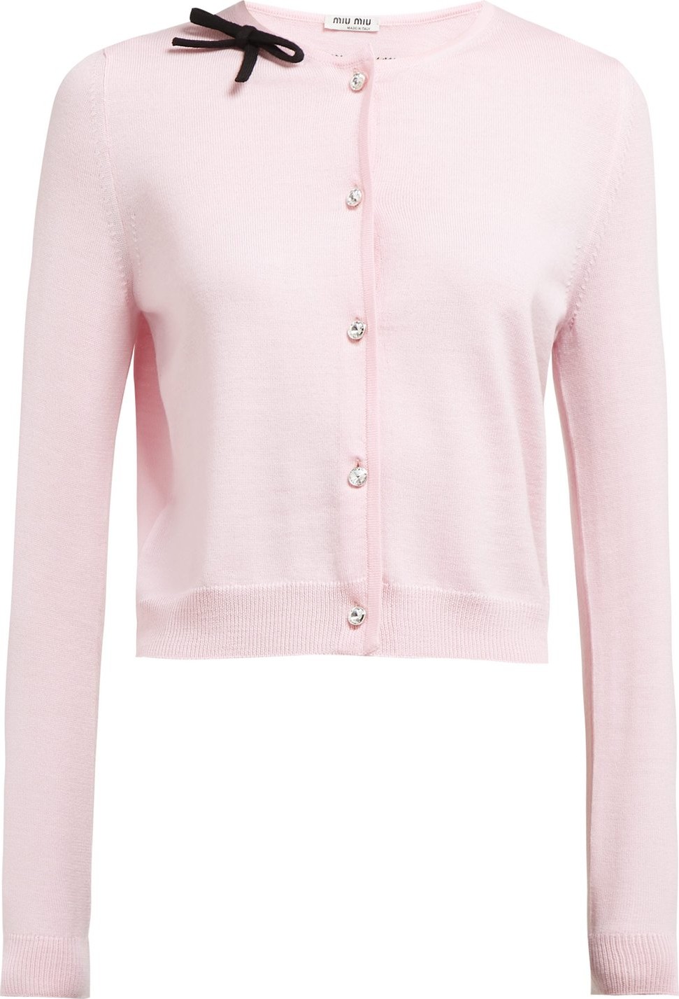 Miu Miu Bow-trim wool cardigan
