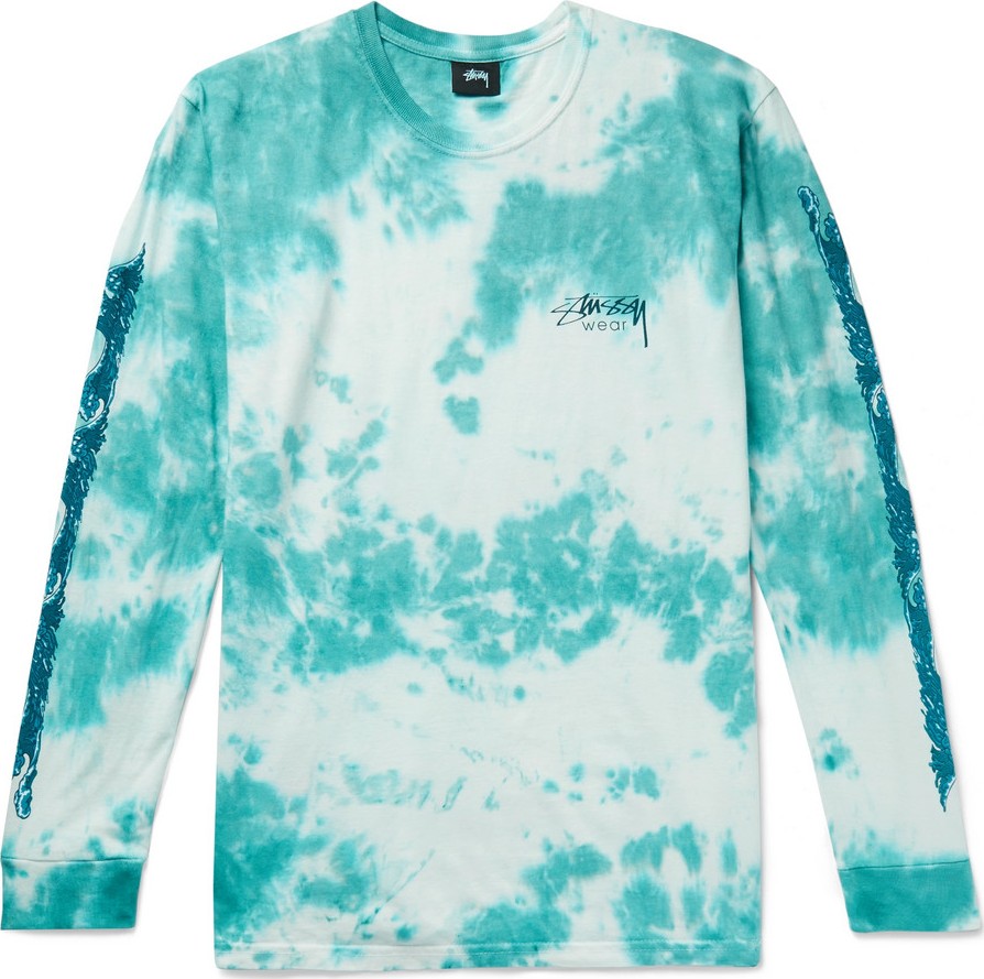 Stussy Logo-Print Tie-Dyed Cotton-Jersey T-Shirt