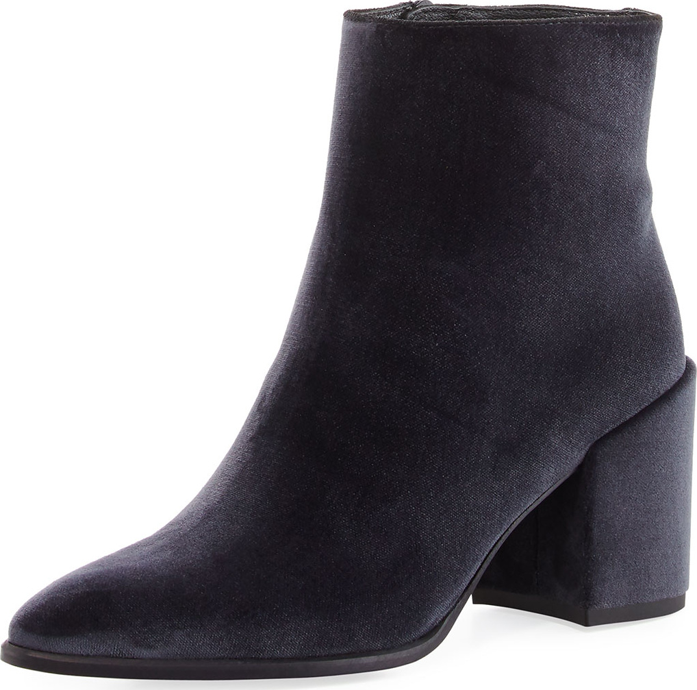 Stuart Weitzman Trendy Velvet Zip Booties