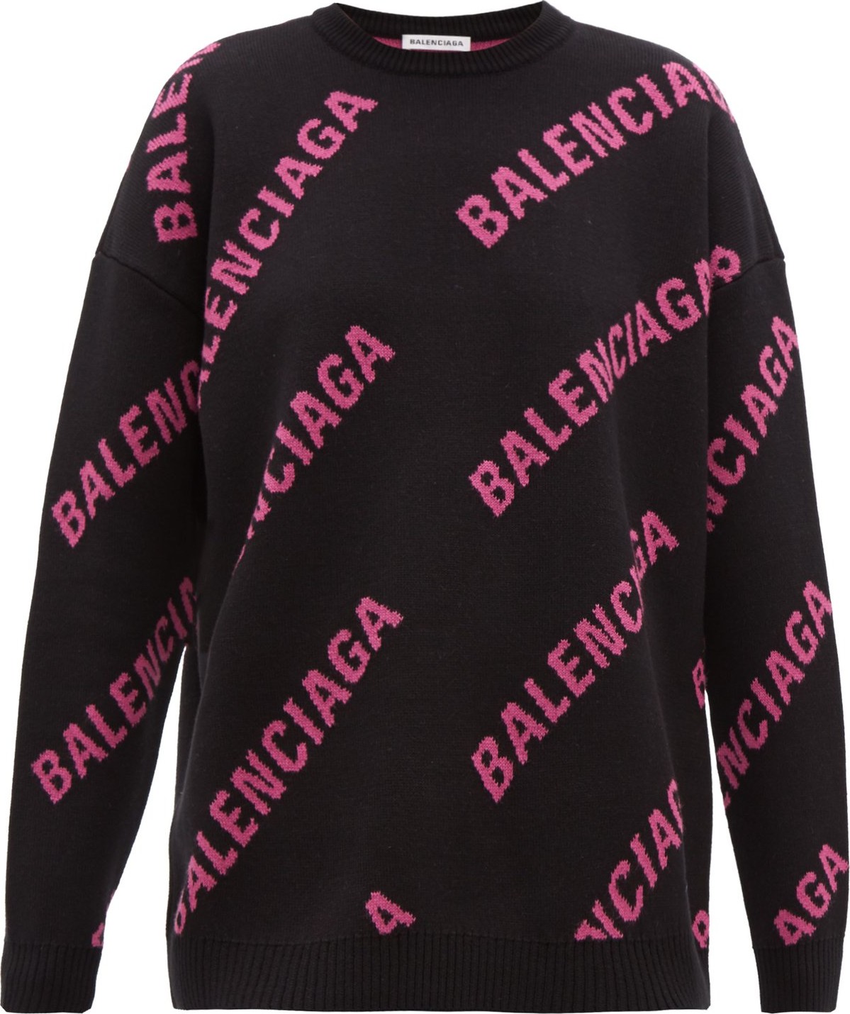 Balenciaga Logo-jacquard cotton-blend sweater