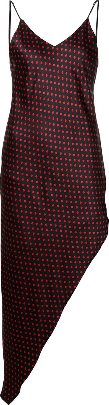 Amiri Asymmetrical Dot Silk Dress