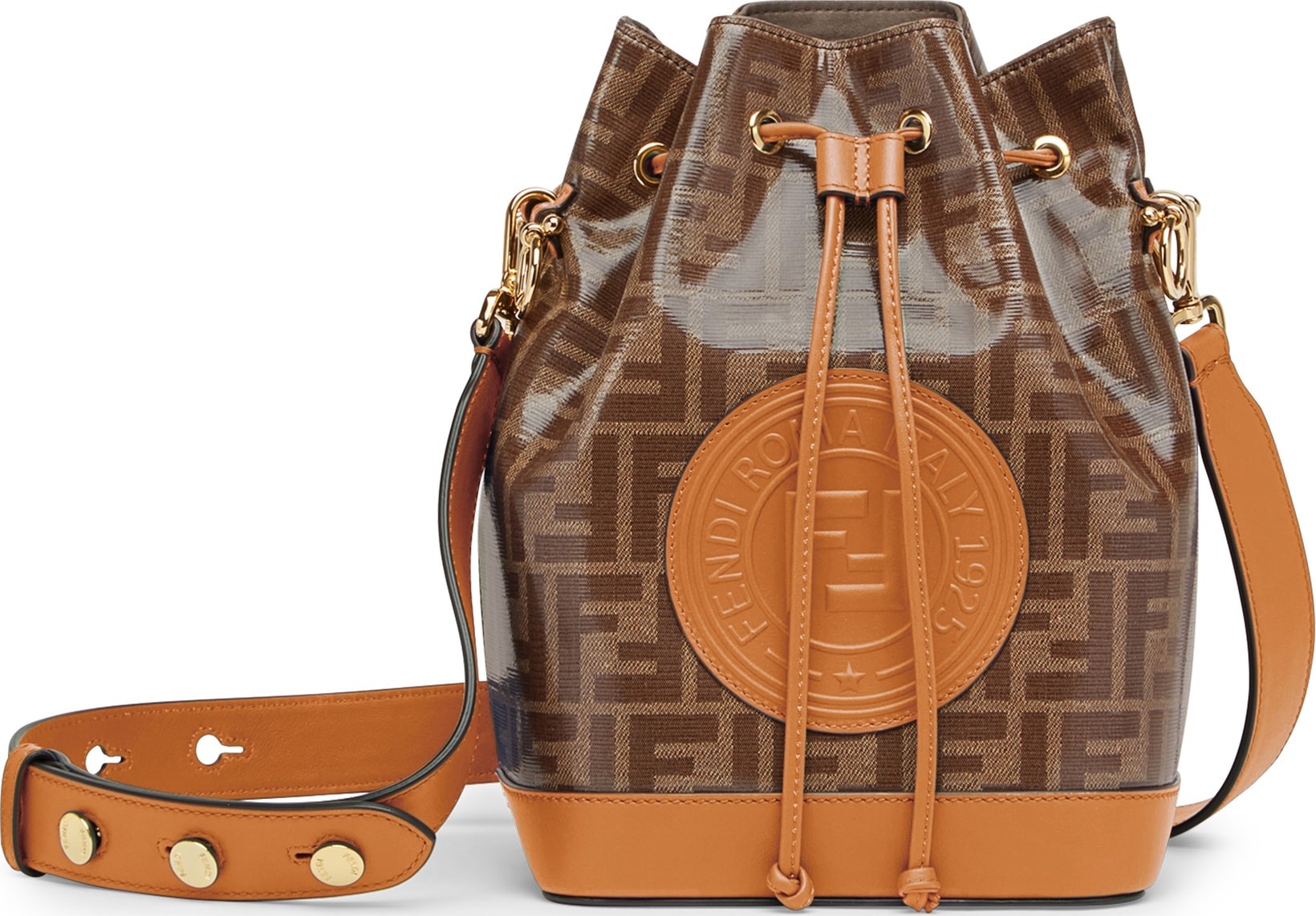 Fendi Mon Tresor Logo Canvas Bucket Bag