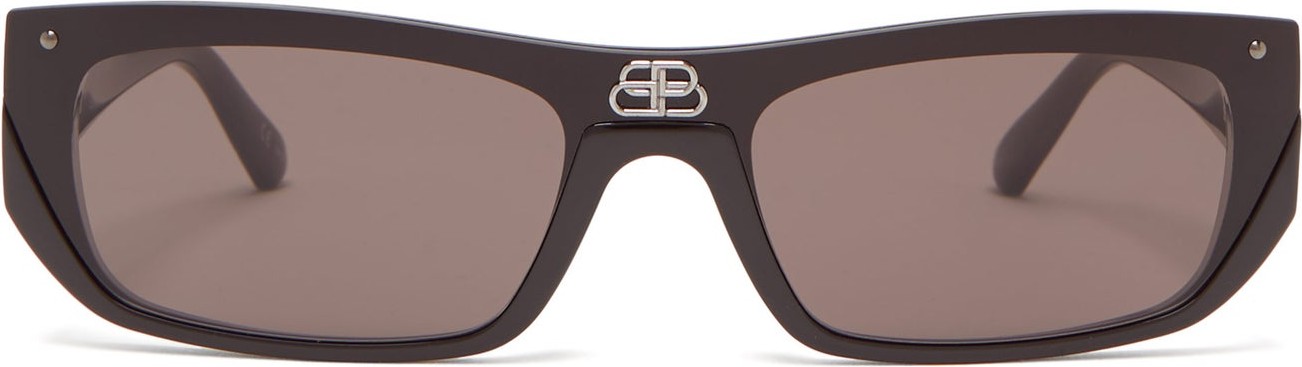 Balenciaga Shield slim rectangular acetate sunglasses