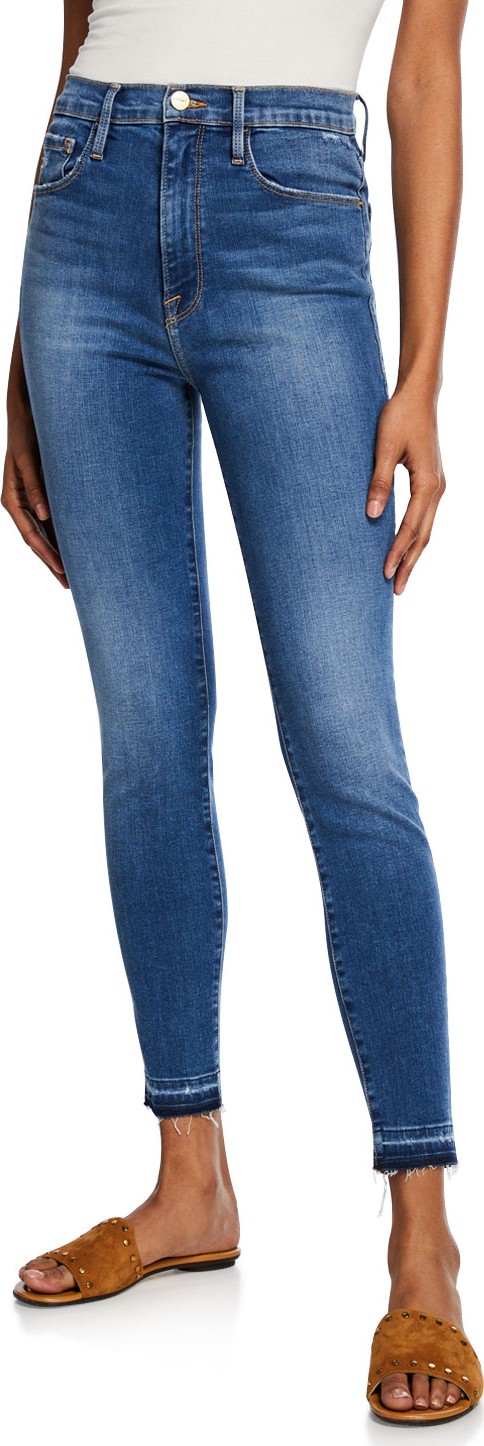 FRAME DENIM Ali High-Rise Cigarette Jeans w/ Released Hem