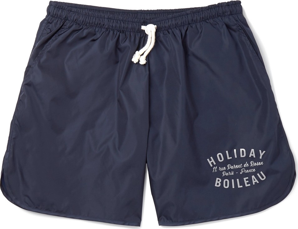 Holiday Boileau Mid-Length Logo-Print Swim Shorts