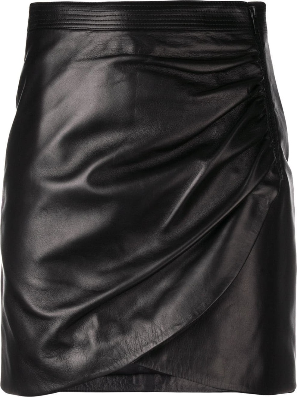 Givenchy leather wrap front mini skirt