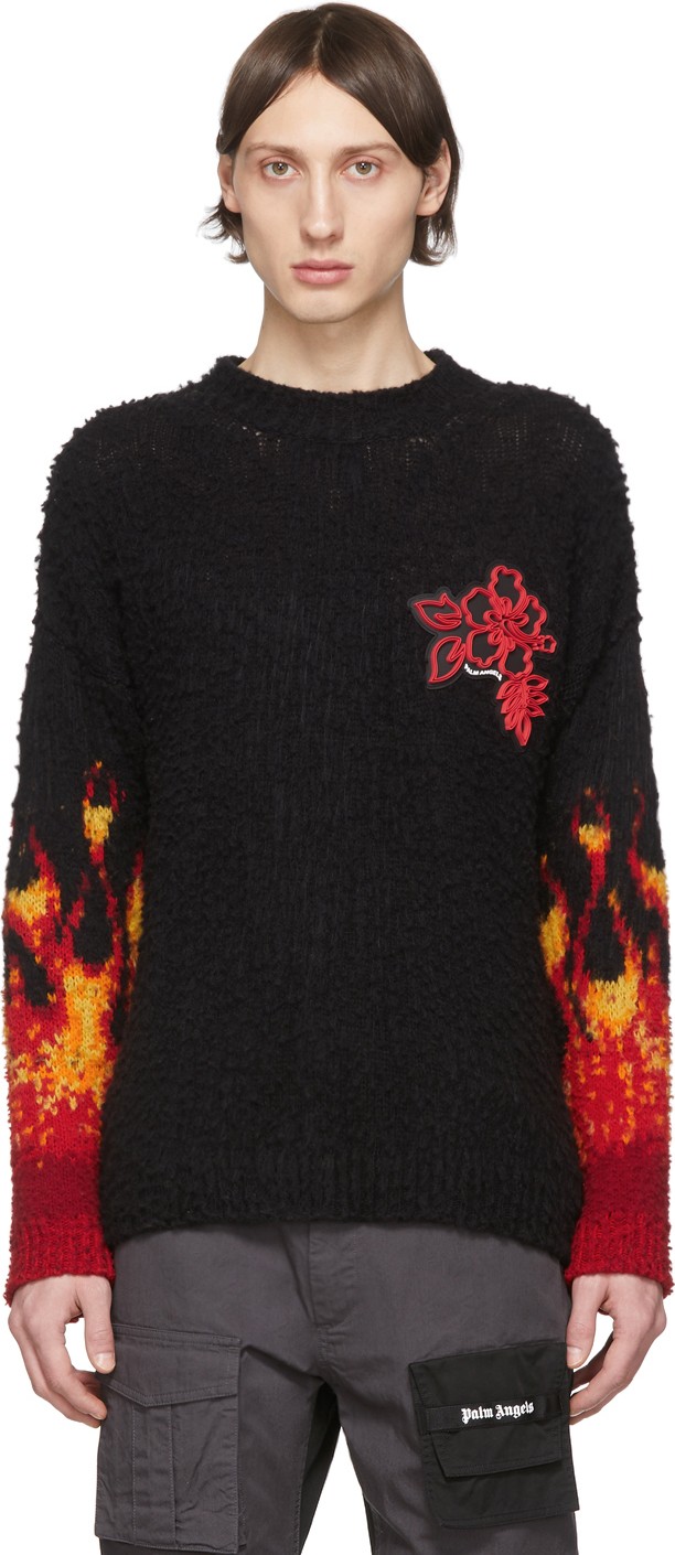 Palm Angels Black & Multicolor Burning Casentino Sweater